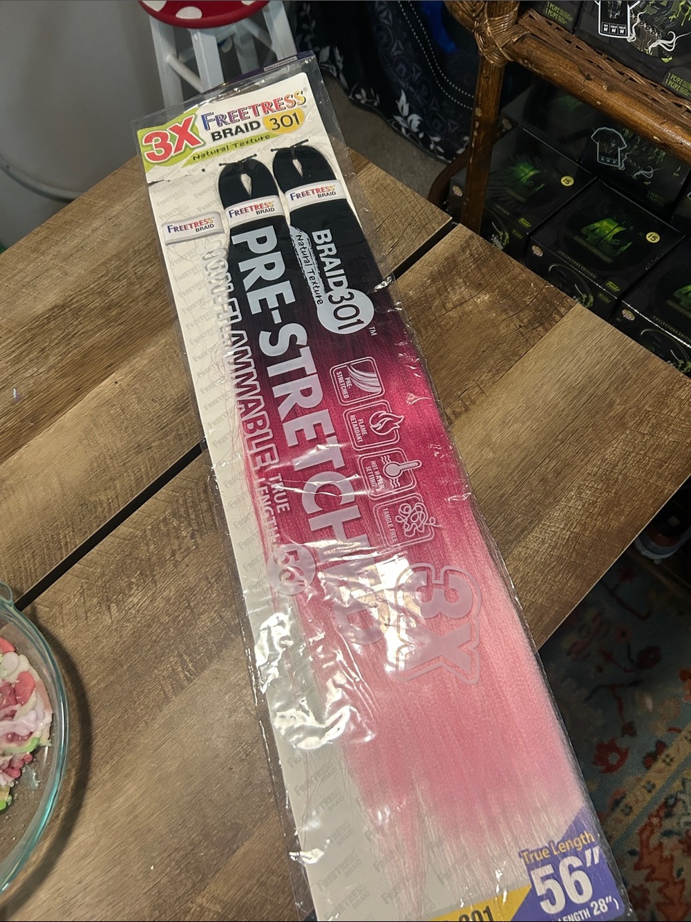 Freetress Pre-Stretch Braid 301 Ombre Pink Synthetic Hair Extensions